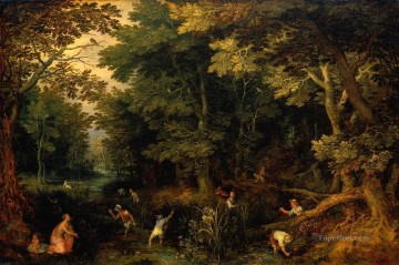  peasants Oil Painting - Latona and the Lycian Peasants Flemish Jan Brueghel the Elder
